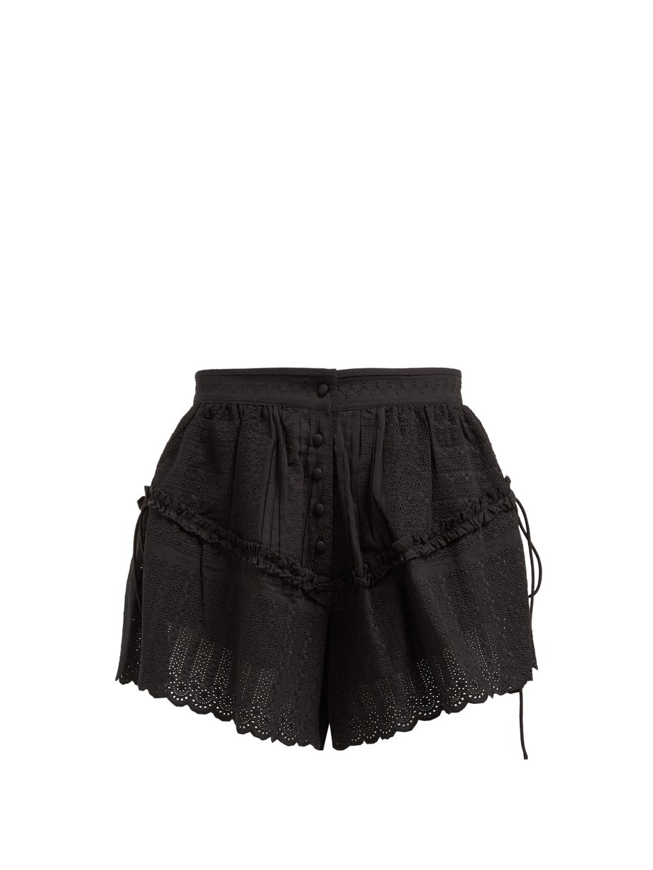 Black Celie broderie-anglaise cotton shorts | Sir | MATCHESFASHION UK