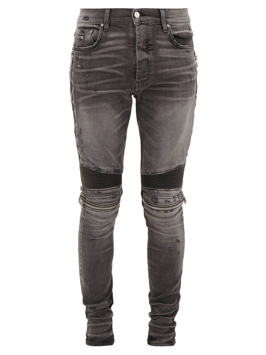 Grey MX2 biker skinny-fit jeans | Amiri | MATCHESFASHION US