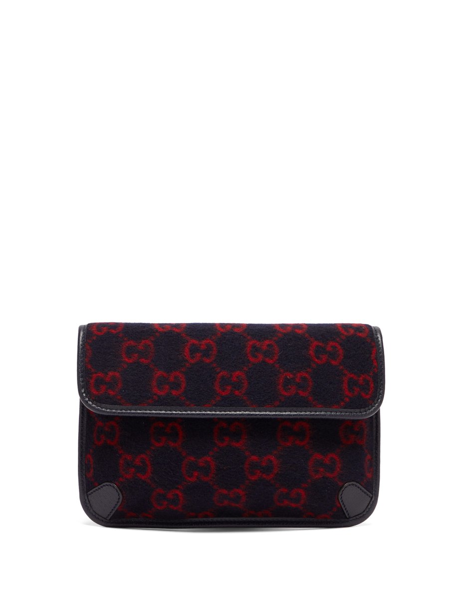 gucci belt bag black and red