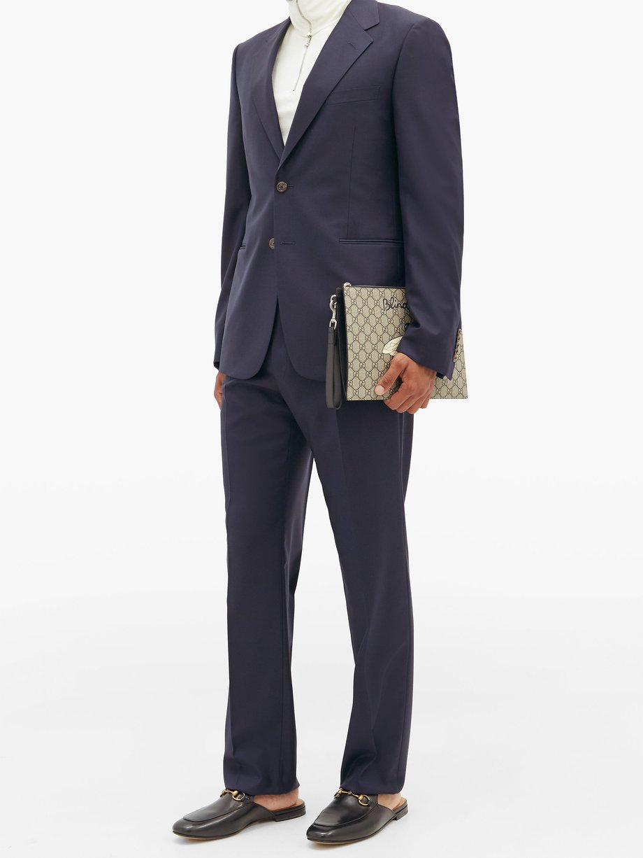 gucci navy suit