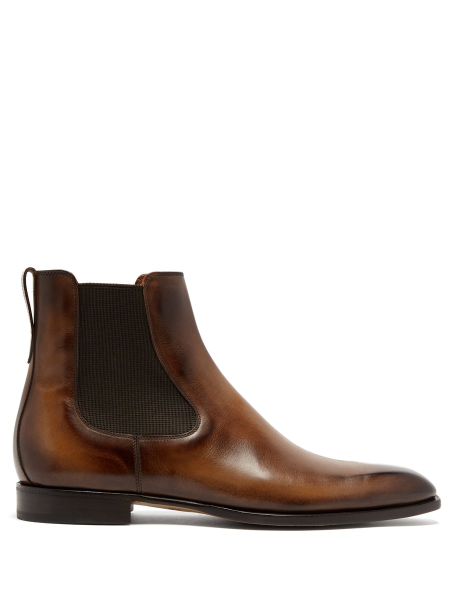 Brown Blake squared-toe Venezia-leather Chelsea boots | Berluti ...
