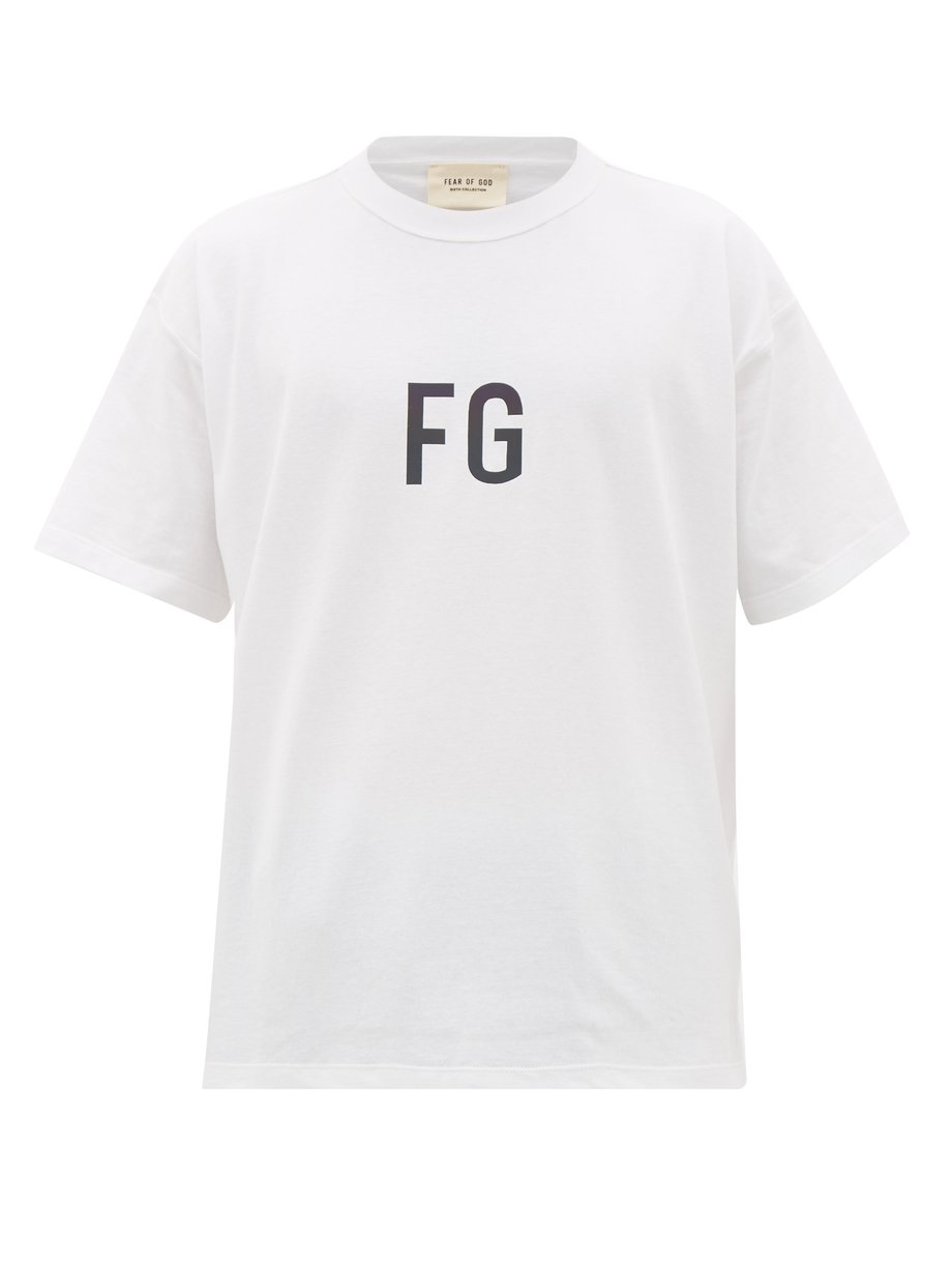 Fear Of God フィアオブゴッド FGロゴ コットンTシャツ ホワイト｜MATCHESFASHION（マッチズファッション)