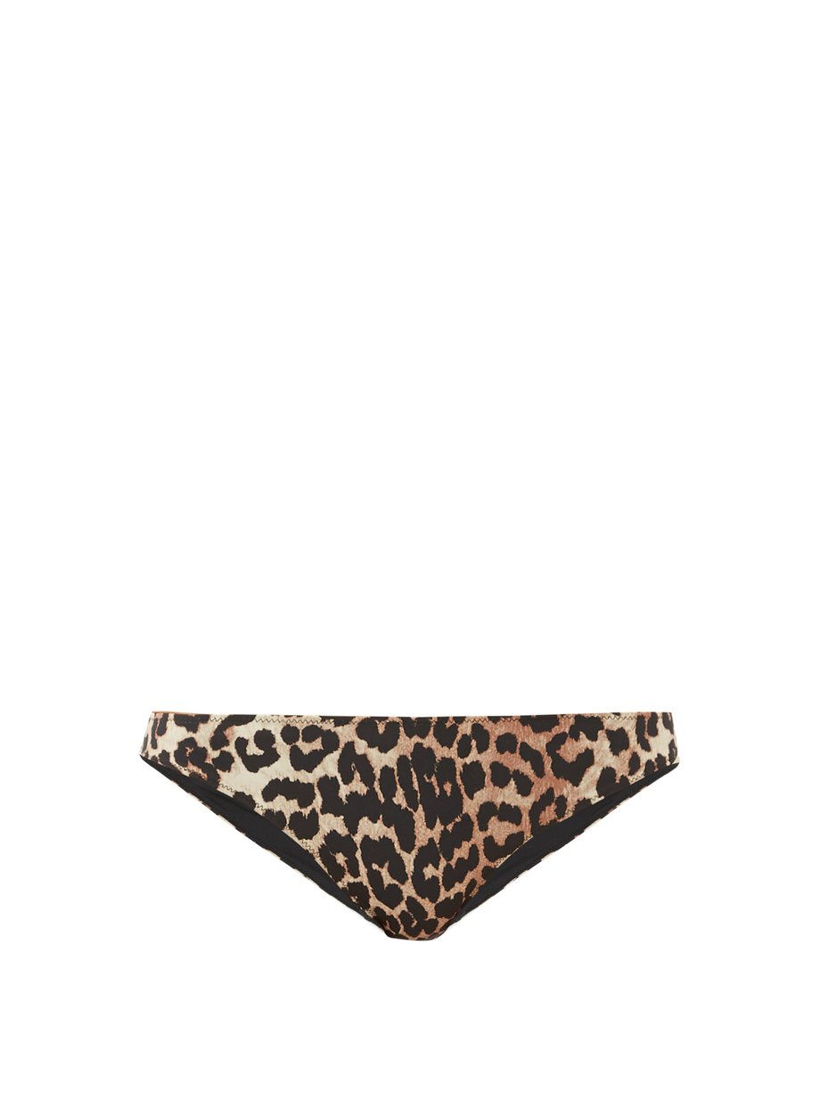 Brown Leopard-print bikini briefs | Ganni | MATCHESFASHION US