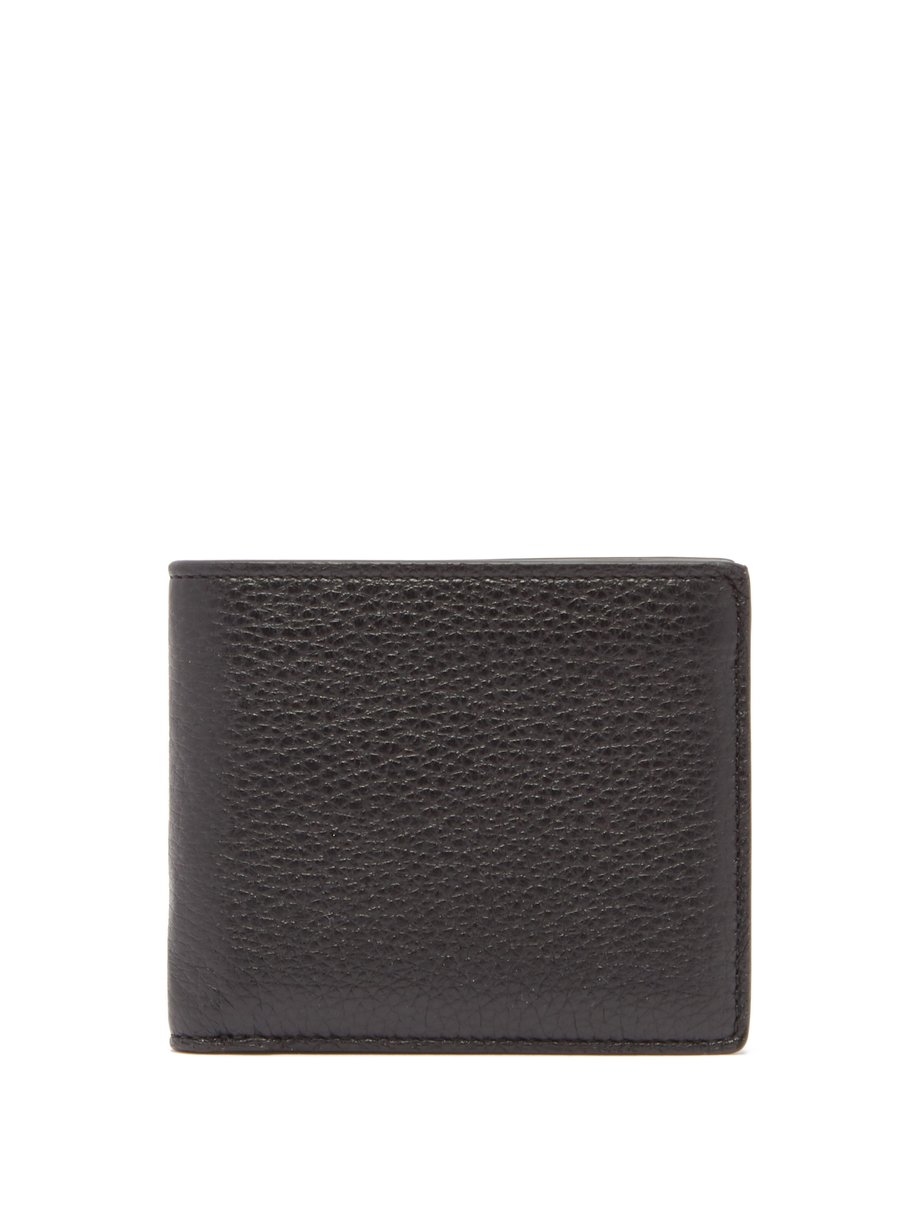 Black Four-stitches grained-leather bi-fold wallet | Maison Margiela ...