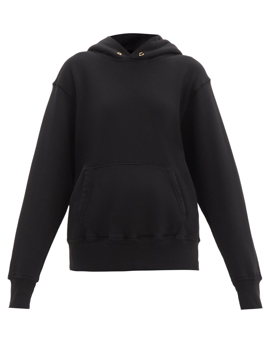 Black Brushed-back cotton hooded sweatshirt | Les Tien | MATCHESFASHION US