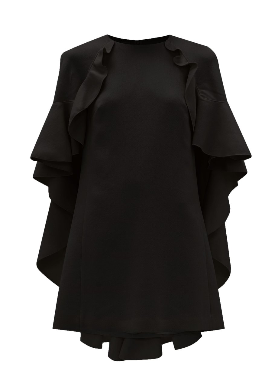 Black Cape back cotton-blend crepe dress | Giambattista Valli ...