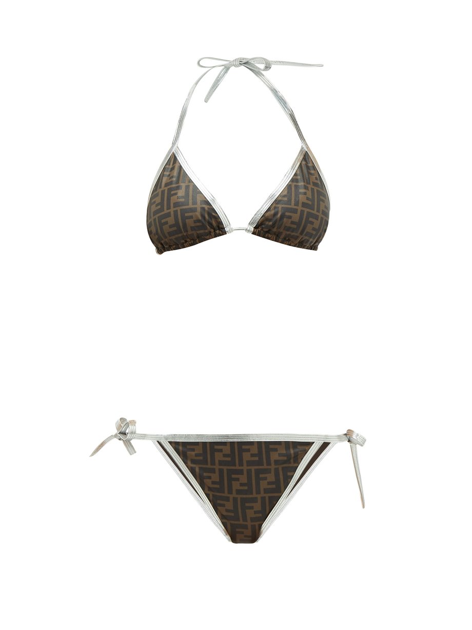 FF-logo triangle bikini Print Fendi 