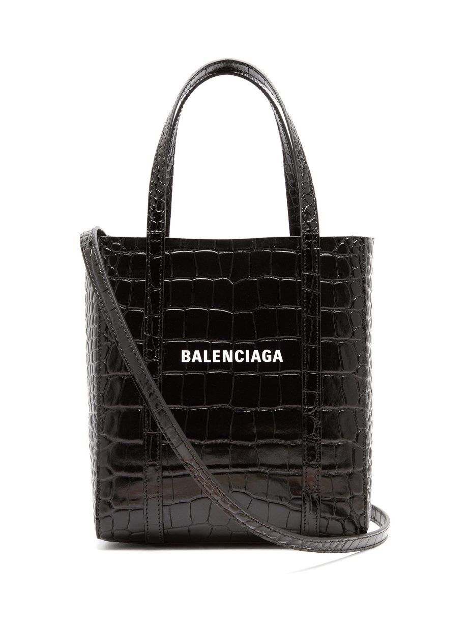 Balenciaga Black Everyday XXS crocodile-effect leather bag | 매치스패션, 모던 ...