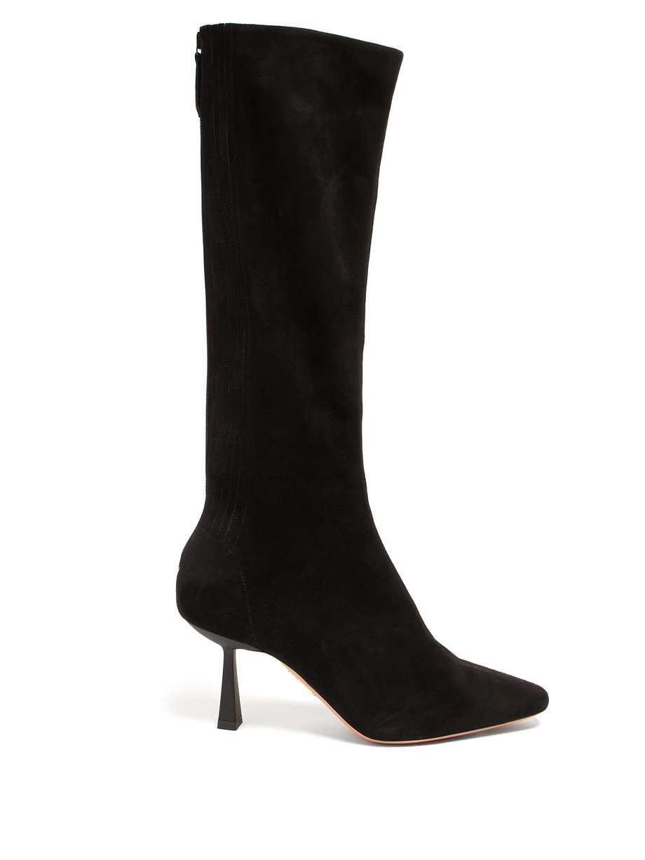 Black Curzon 75 knee-high suede boots | Aquazzura | MATCHESFASHION UK
