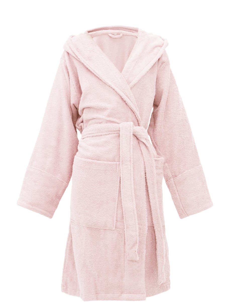 Pink Hooded cotton-terry bathrobe | Tekla | MATCHESFASHION UK