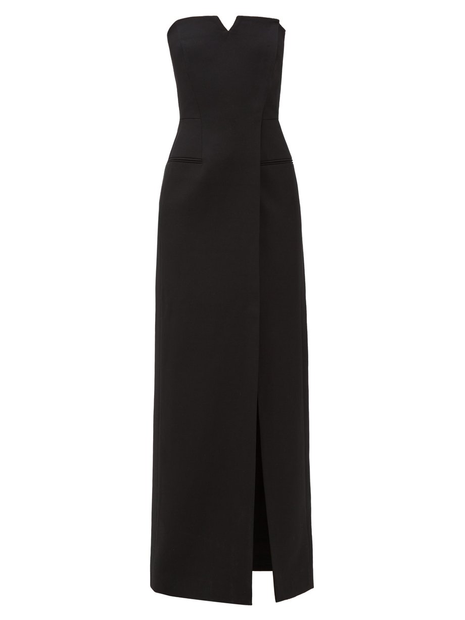 Black Strapless wool grain de poudre gown | Givenchy | MATCHESFASHION UK