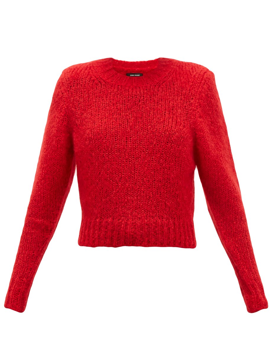 Red Idona padded-shoulder mohair-blend sweater | Isabel Marant ...
