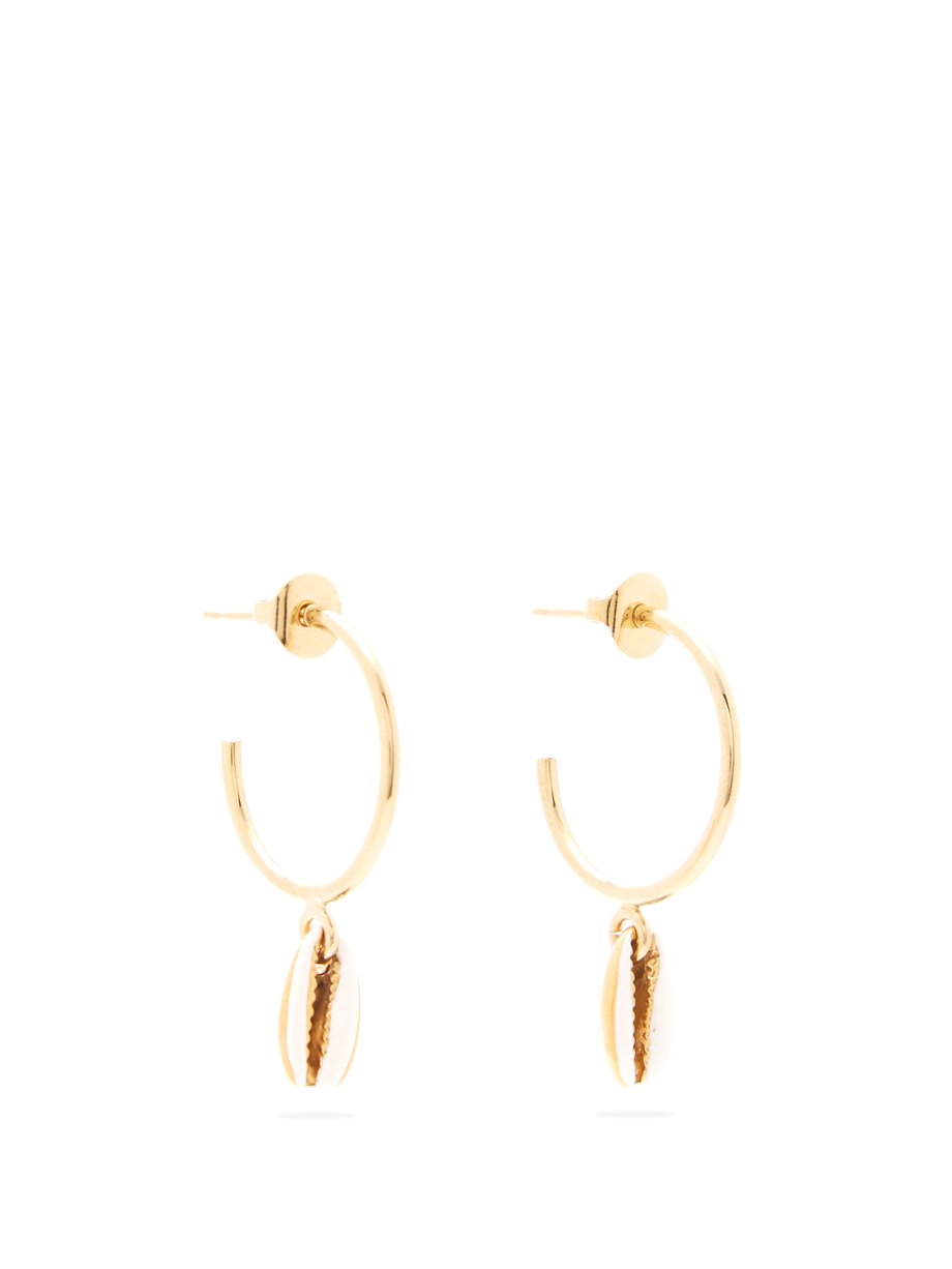 Metallic Shell drop hoop earrings | Isabel MATCHESFASHION US