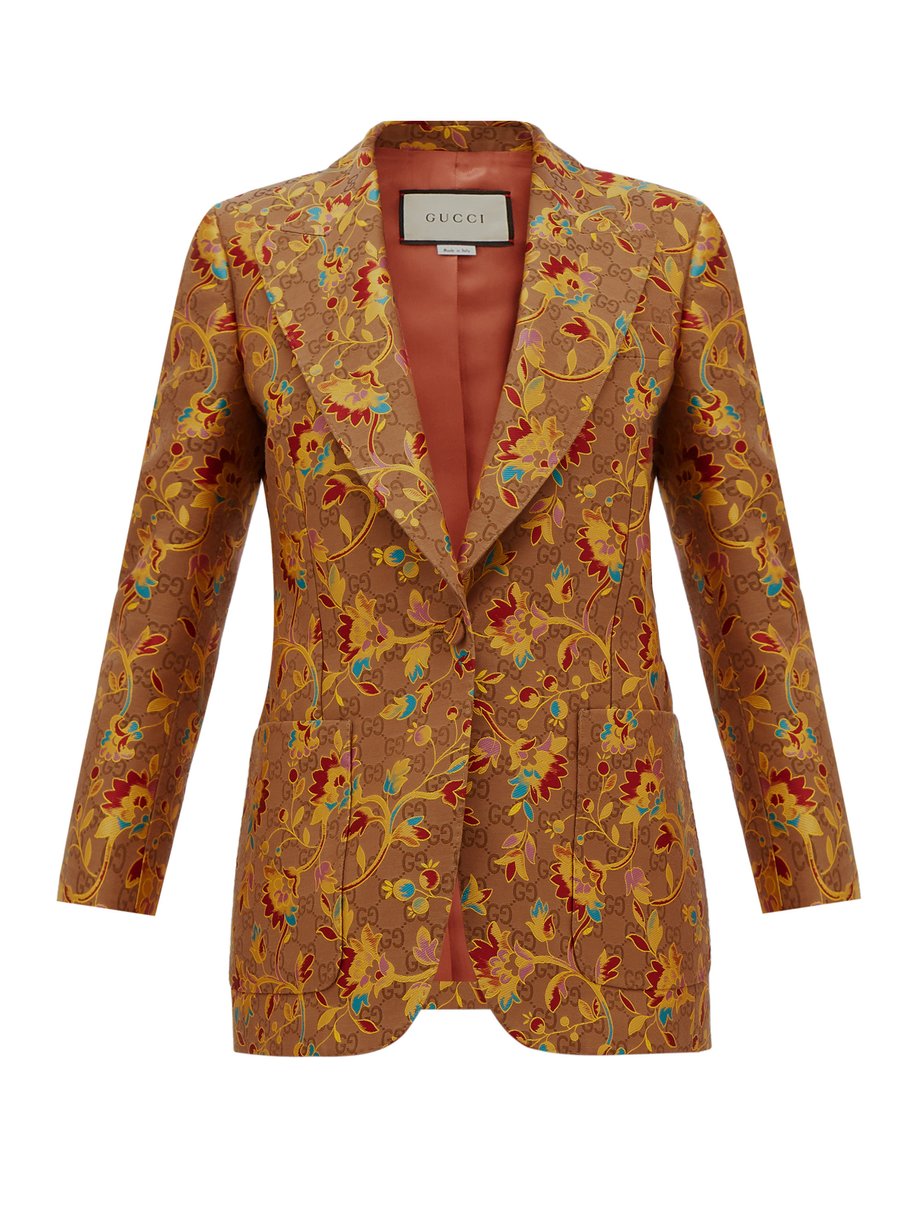 Neutral Floral and GG single-breasted blazer | Gucci | MATCHESFASHION US