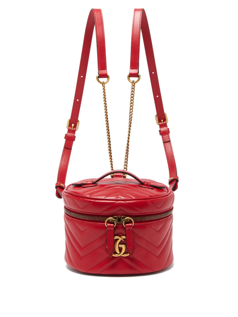GG Marmont mini leather backpack Red 