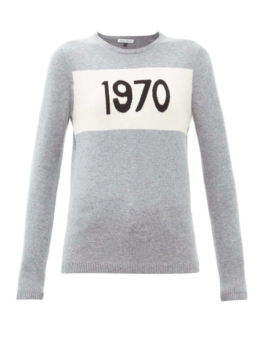 Grey 1970-intarsia cashmere sweater | Bella Freud | MATCHESFASHION AU