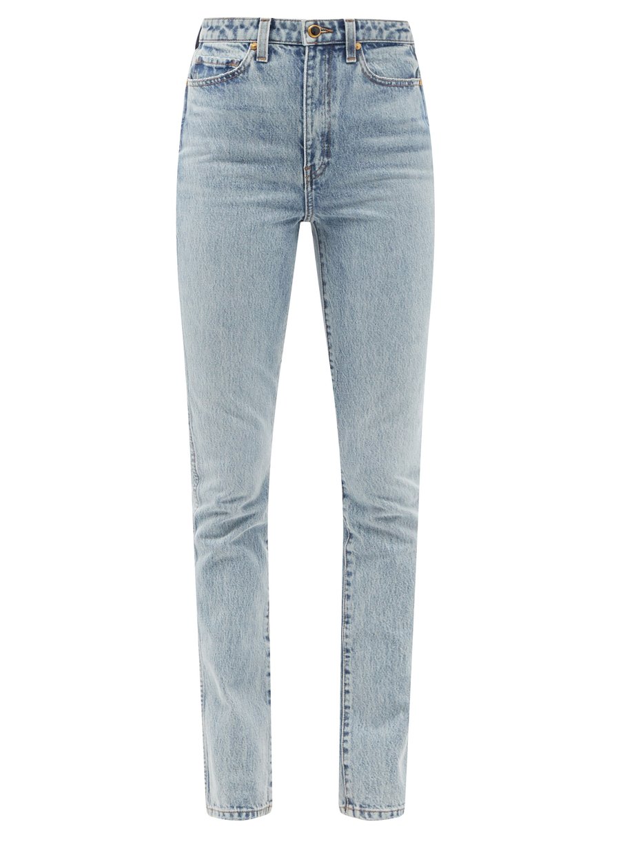 Blue Daria high-rise slim-leg jeans | Khaite | MATCHESFASHION US