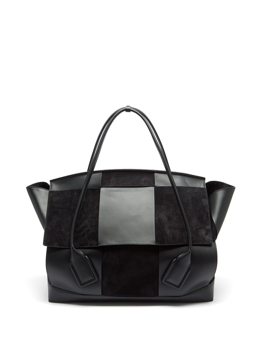 Bottega Veneta Black The Arco maxi suede and leather holdall | 매치스패션 ...
