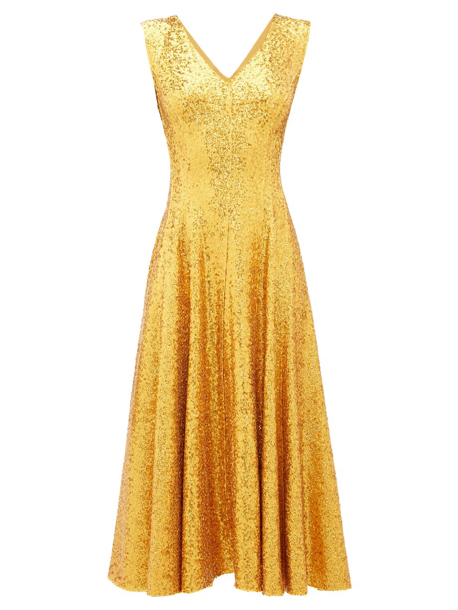Metallic Grace sequinned midi dress | Norma Kamali | MATCHESFASHION UK