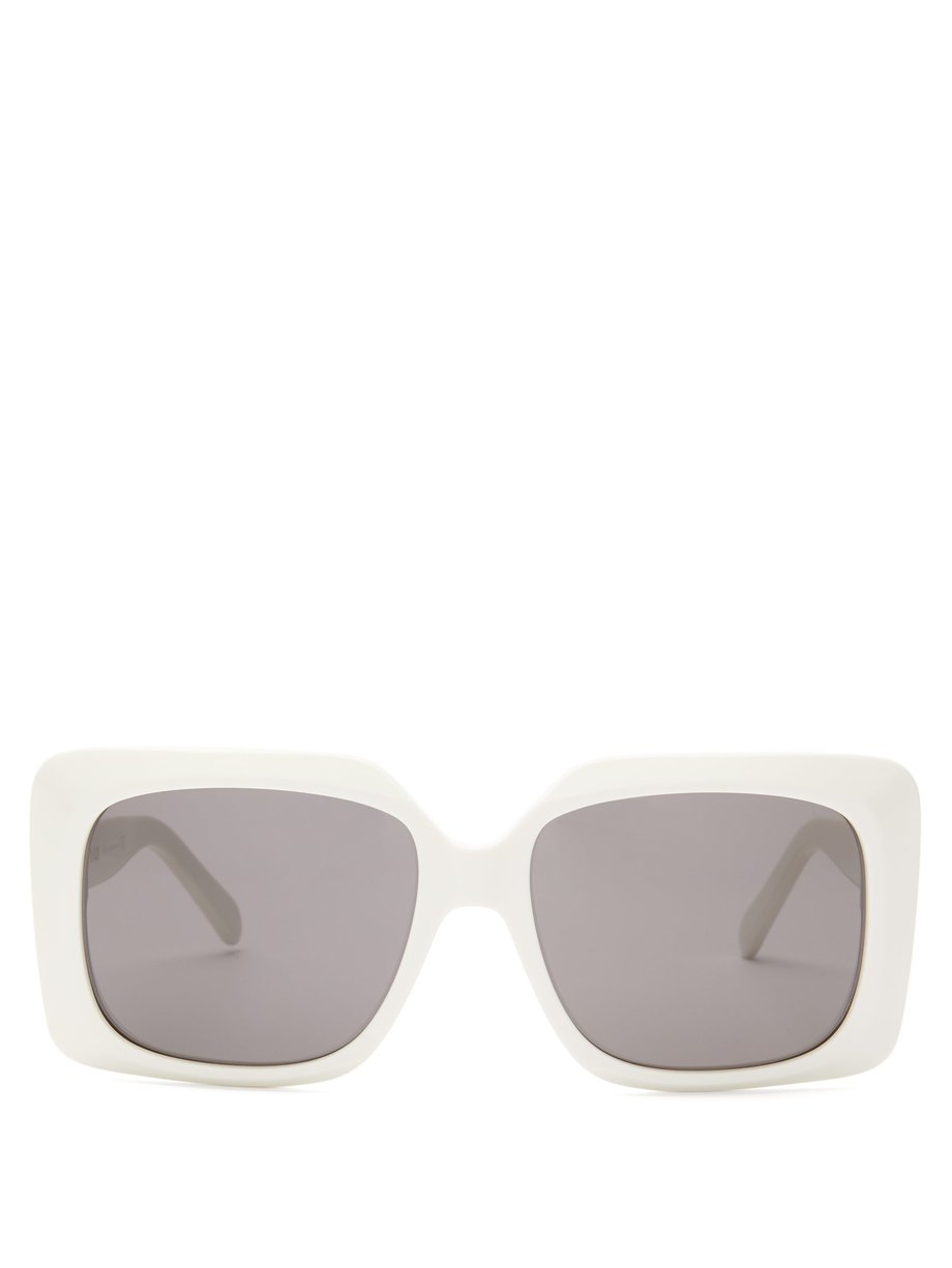 White Oversized square acetate sunglasses | Celine Eyewear ...