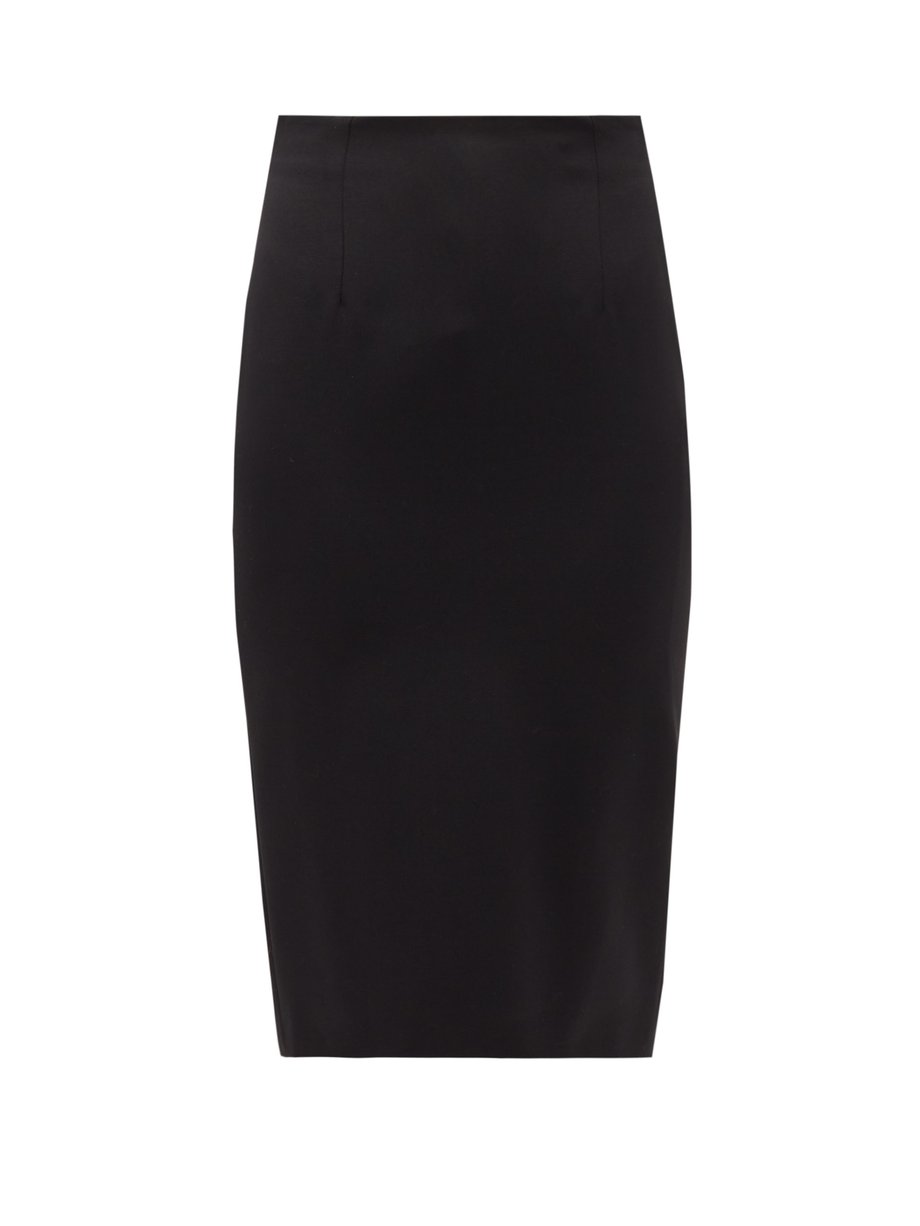 Black Wool-serge pencil skirt | Alexander McQueen | MATCHESFASHION US