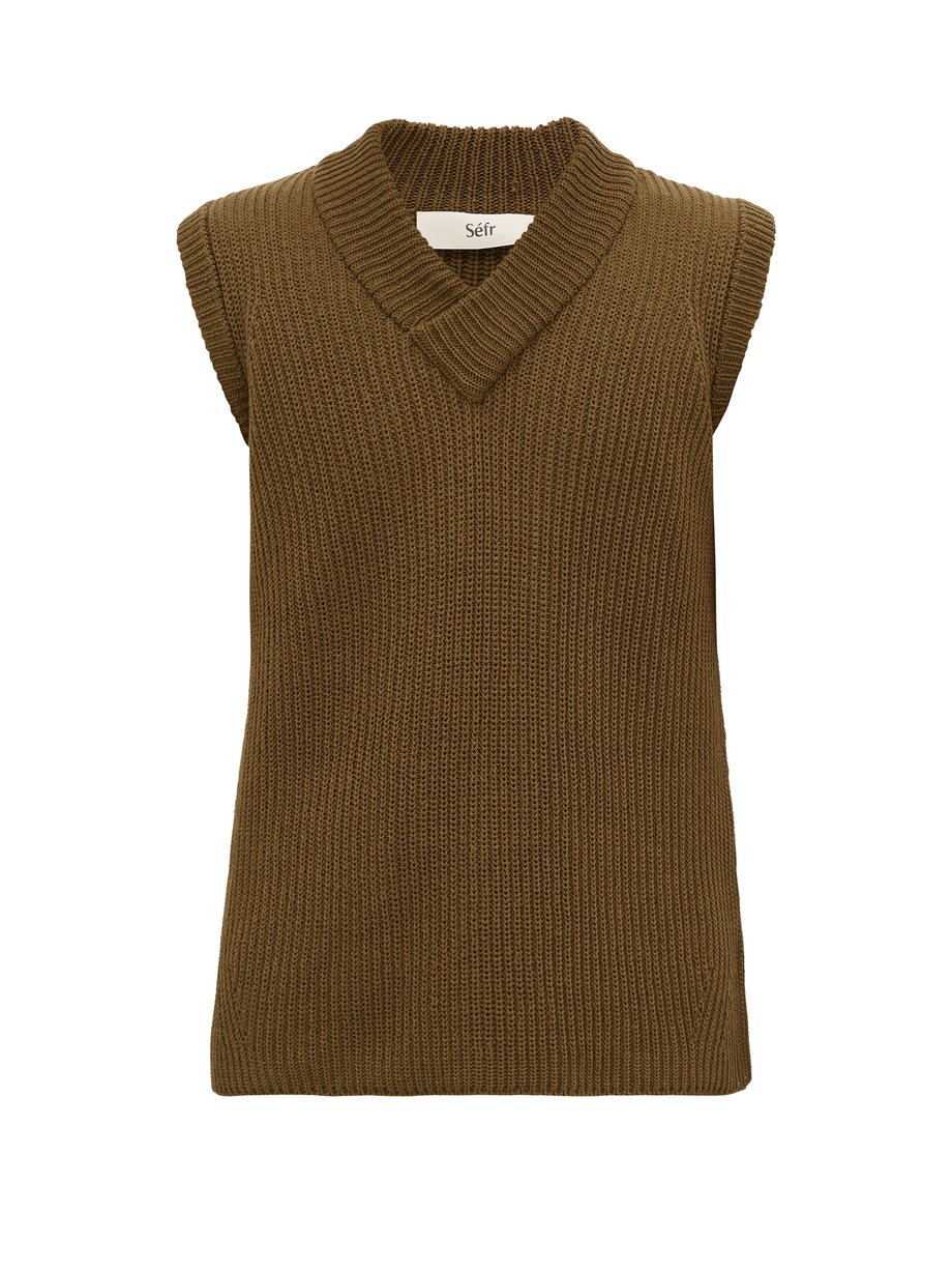 Green Oscar brioche-knit cotton-blend vest | Séfr | MATCHESFASHION UK