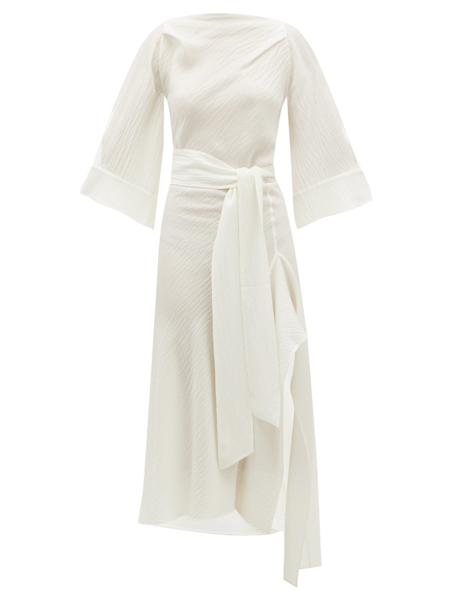 White Amee open-back crinkled silk-crepe dress | Petar Petrov ...