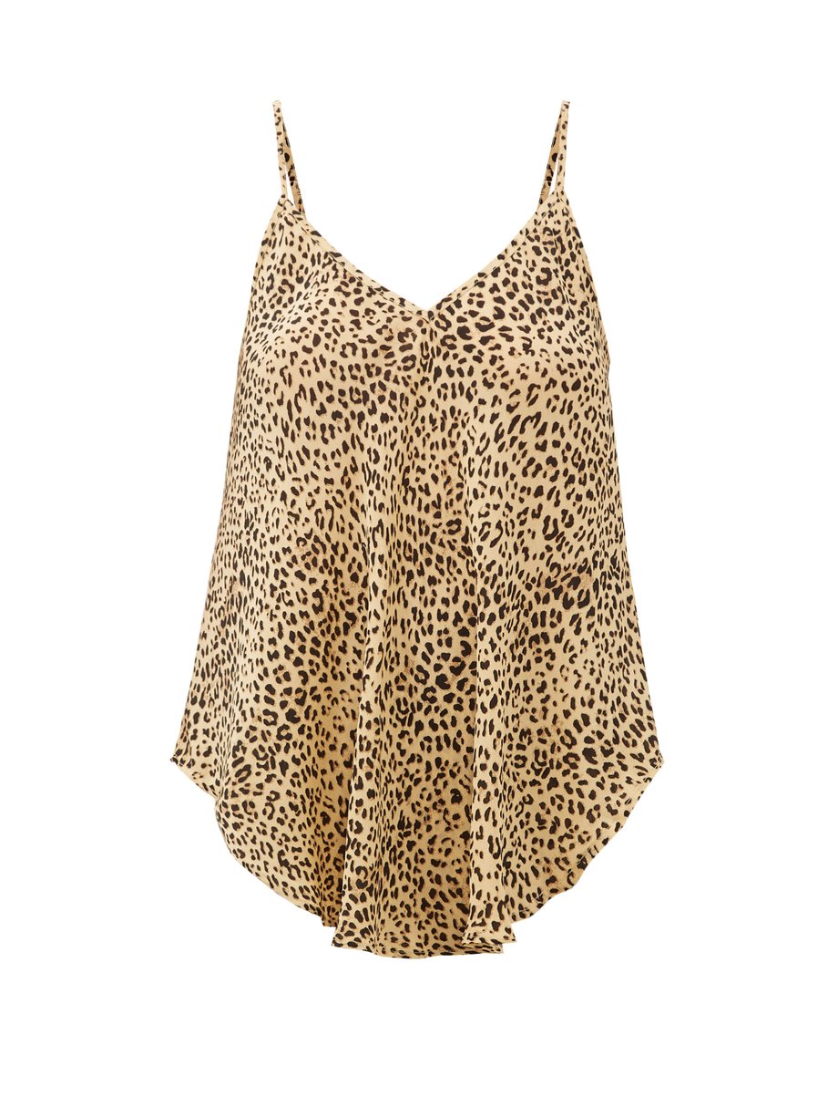 Print Rosette leopard-print crepe cami top | Mes Demoiselles ...