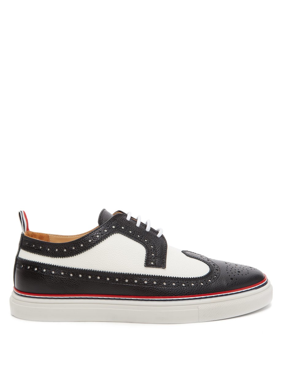 Black Trainer-sole longwing leather brogues | Thom Browne ...