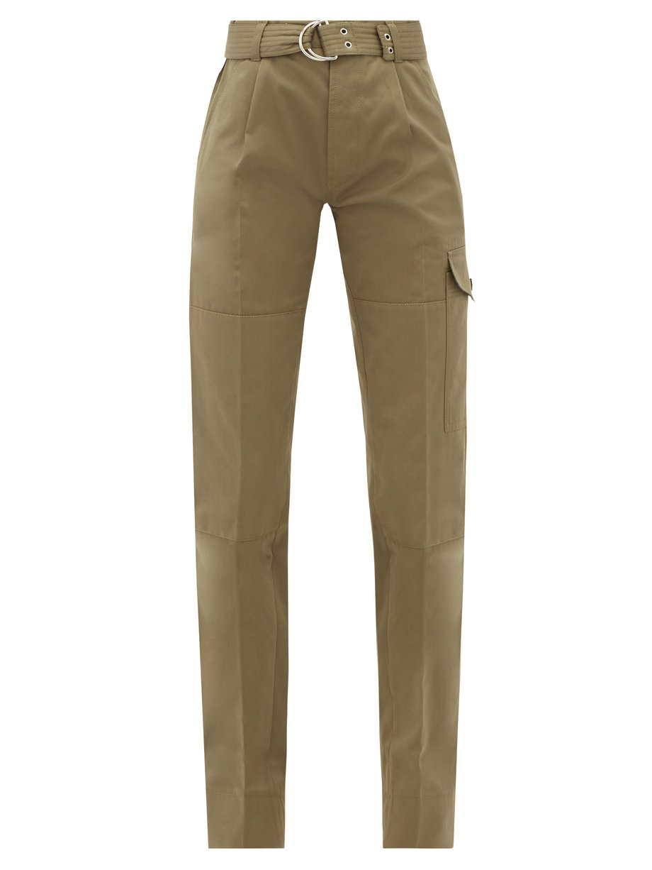 Green Emmanuelle utility-belt cotton-twill trousers | La Fetiche ...