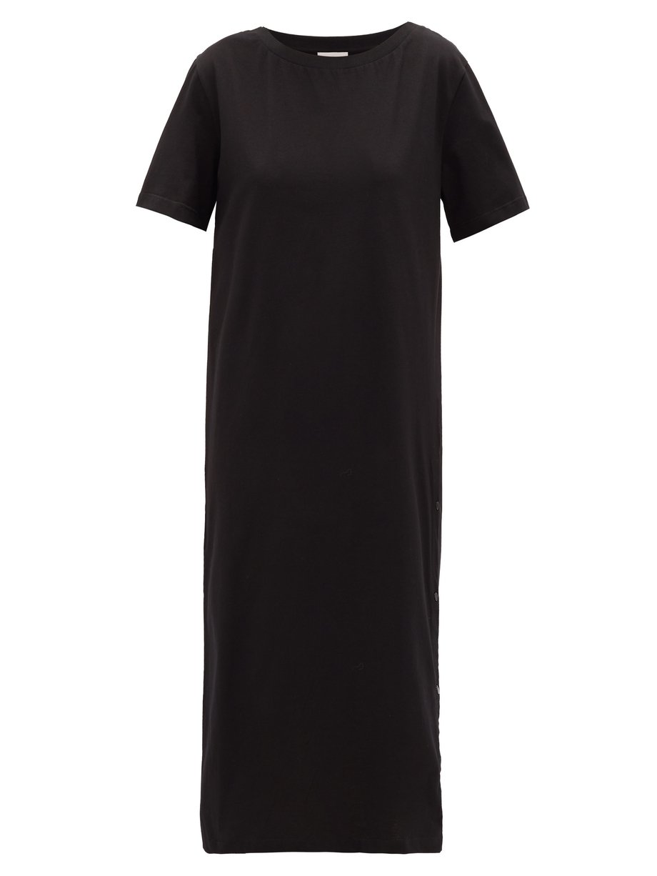 Moncler Black Press-stud cotton T-shirt dress | 매치스패션, 모던 럭셔리 온라인 쇼핑