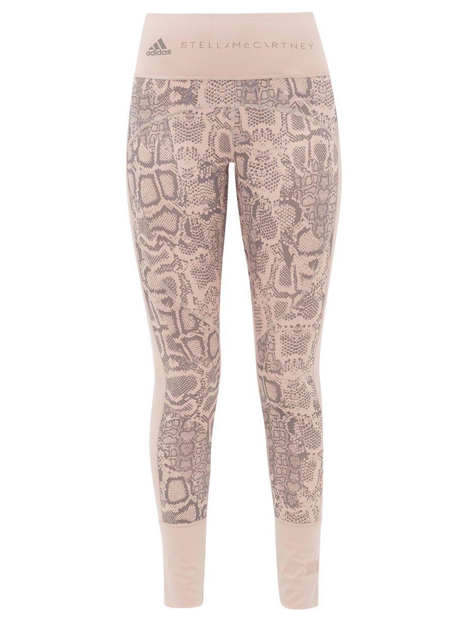 Pink Print Snake Print High Rise Training Leggings Adidas By Stella Mccartney Matchesfashion Us