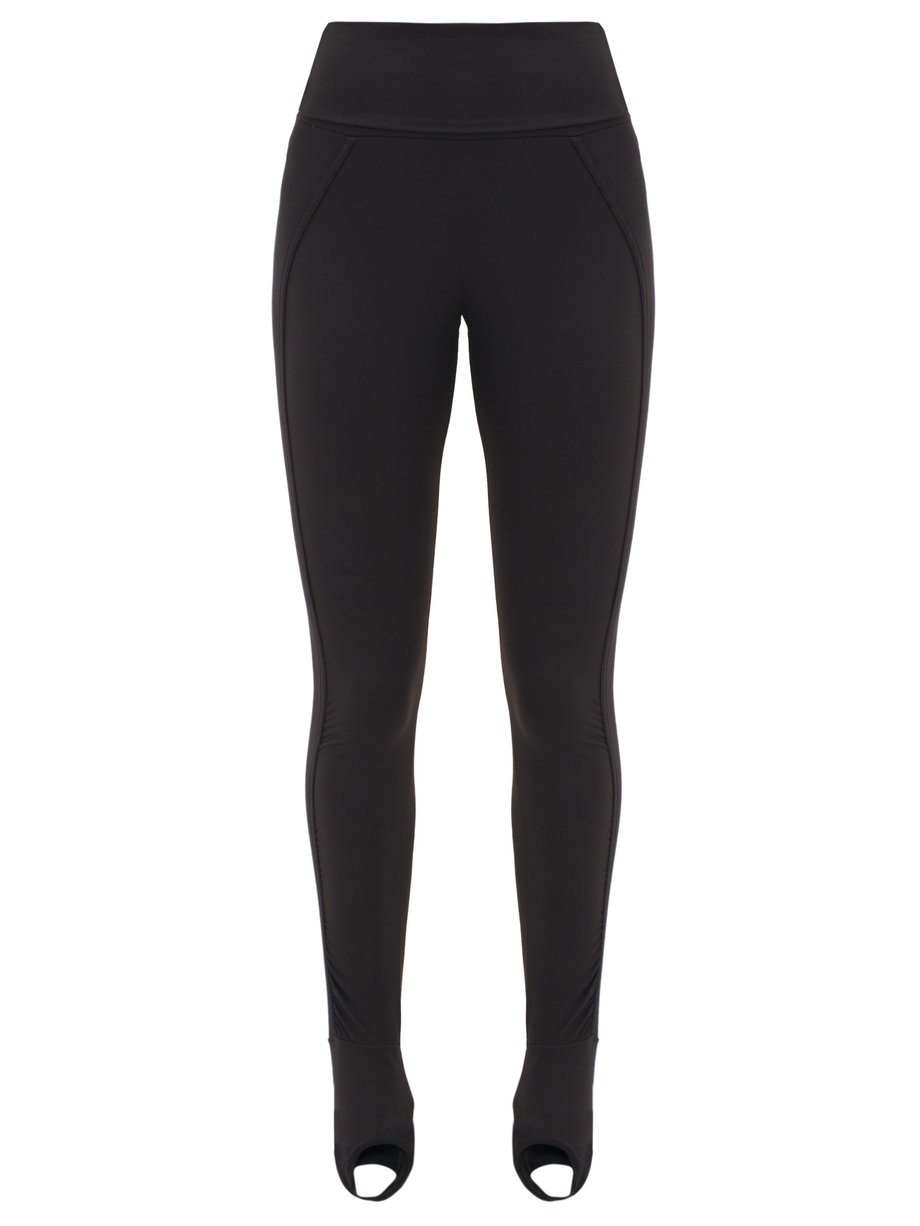Black Fold-over waist stirrup leggings | Adidas By Stella McCartney ...