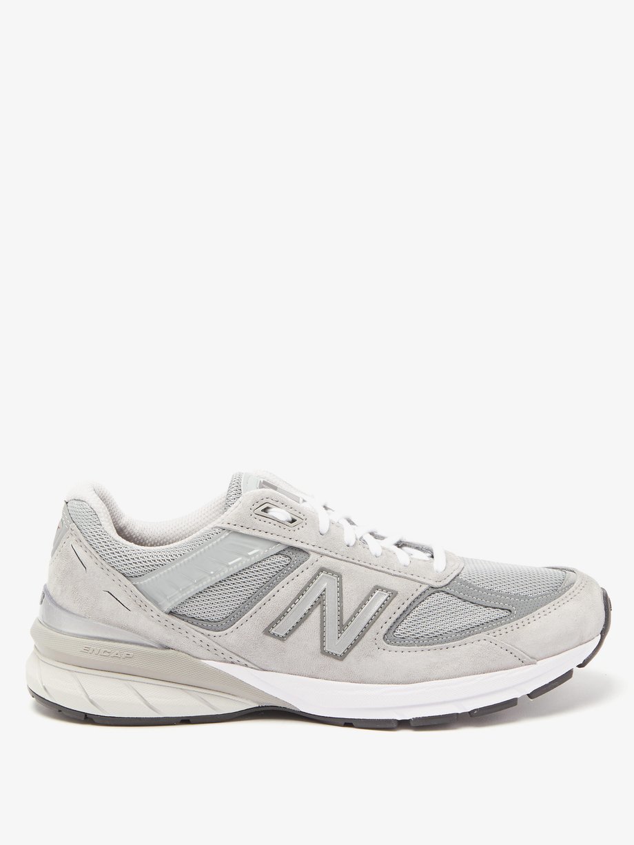 990v5 suede and mesh running trainers