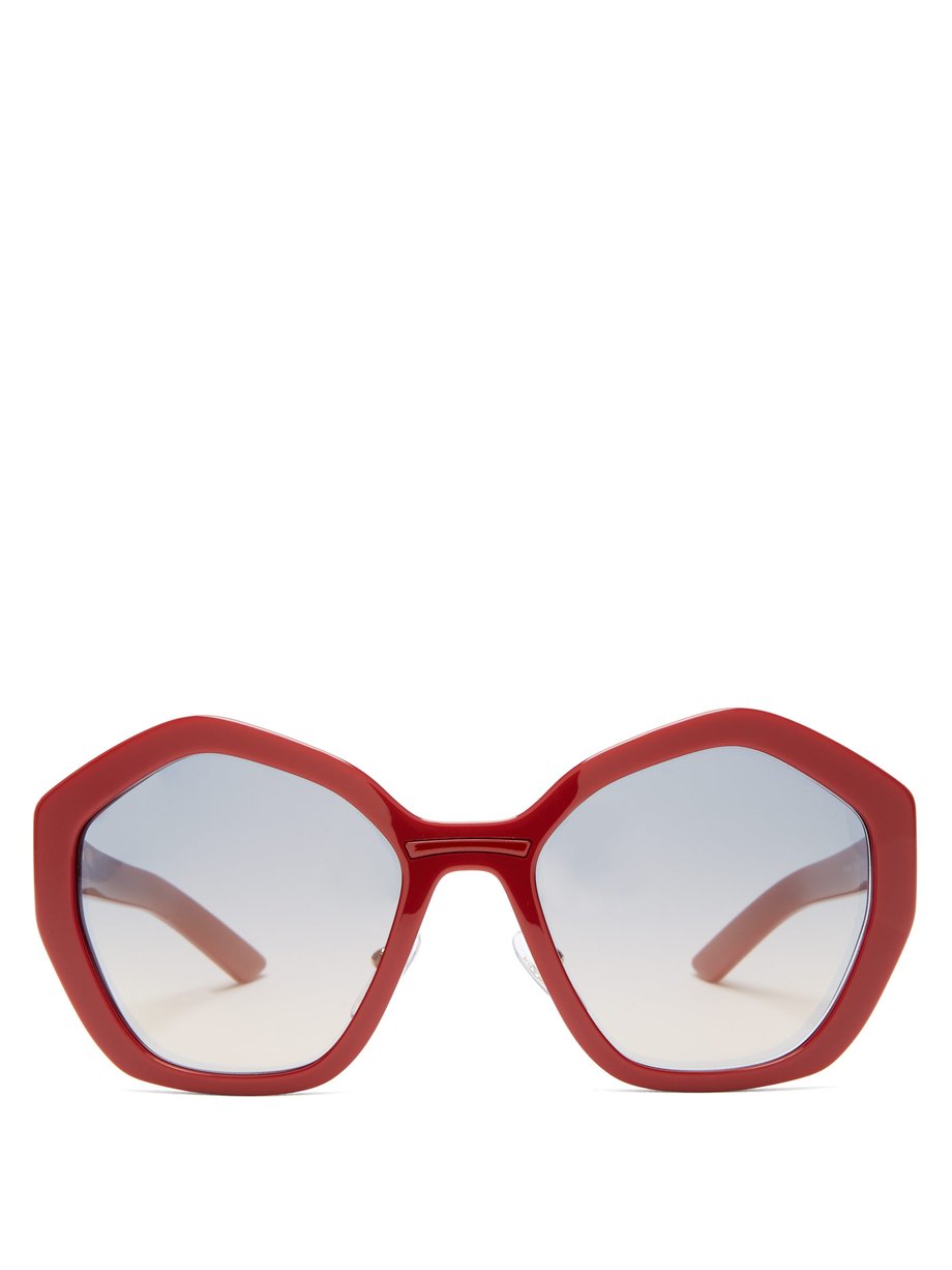 Hexagon acetate sunglasses Red Prada 