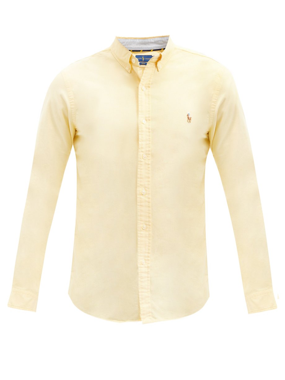 폴로 랄프로렌 셔츠 Polo Ralph Lauren Yellow Slim-fit cotton Oxford shirt