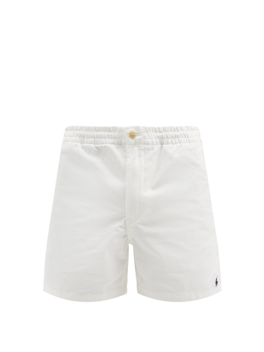 폴로 랄프로렌 반바지 Polo Ralph Lauren White Logo-embroidered cotton-blend shorts