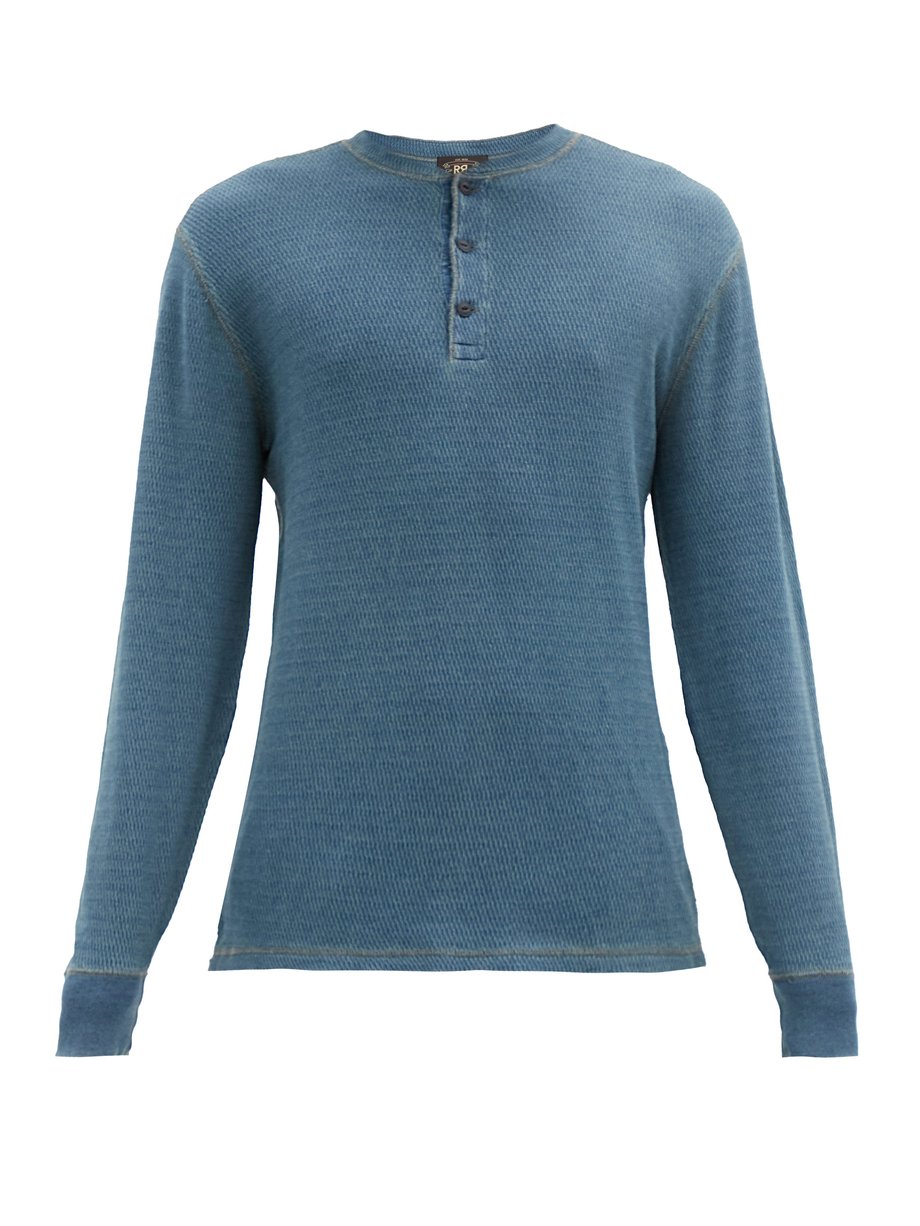 Blue Cotton-mesh Henley shirt | RRL | MATCHESFASHION UK