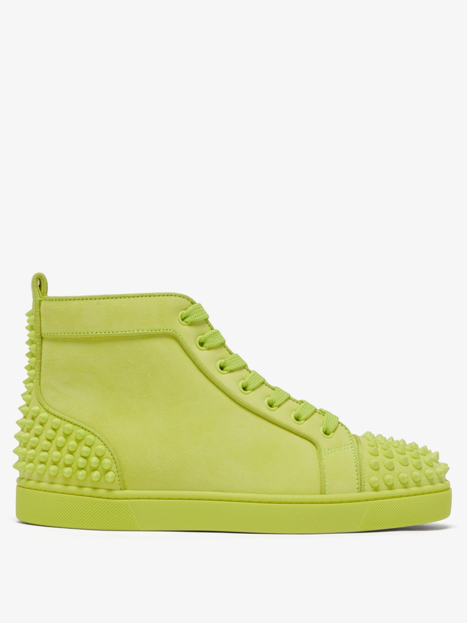 Yellow Lou Spikes 2 high-top suede trainers | Christian Louboutin