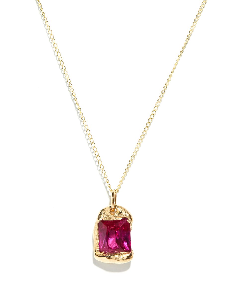 Metallic The Rose sapphire & 9kt gold necklace | Bleue Burnham