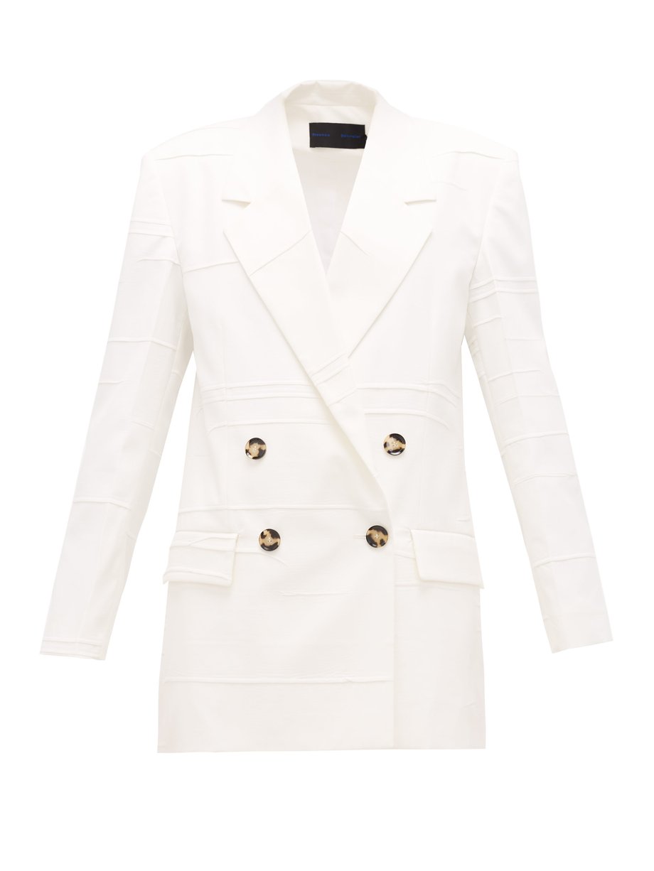Proenza Schouler White Double-breasted crinkled-crepe jacket | 매치스패션 ...