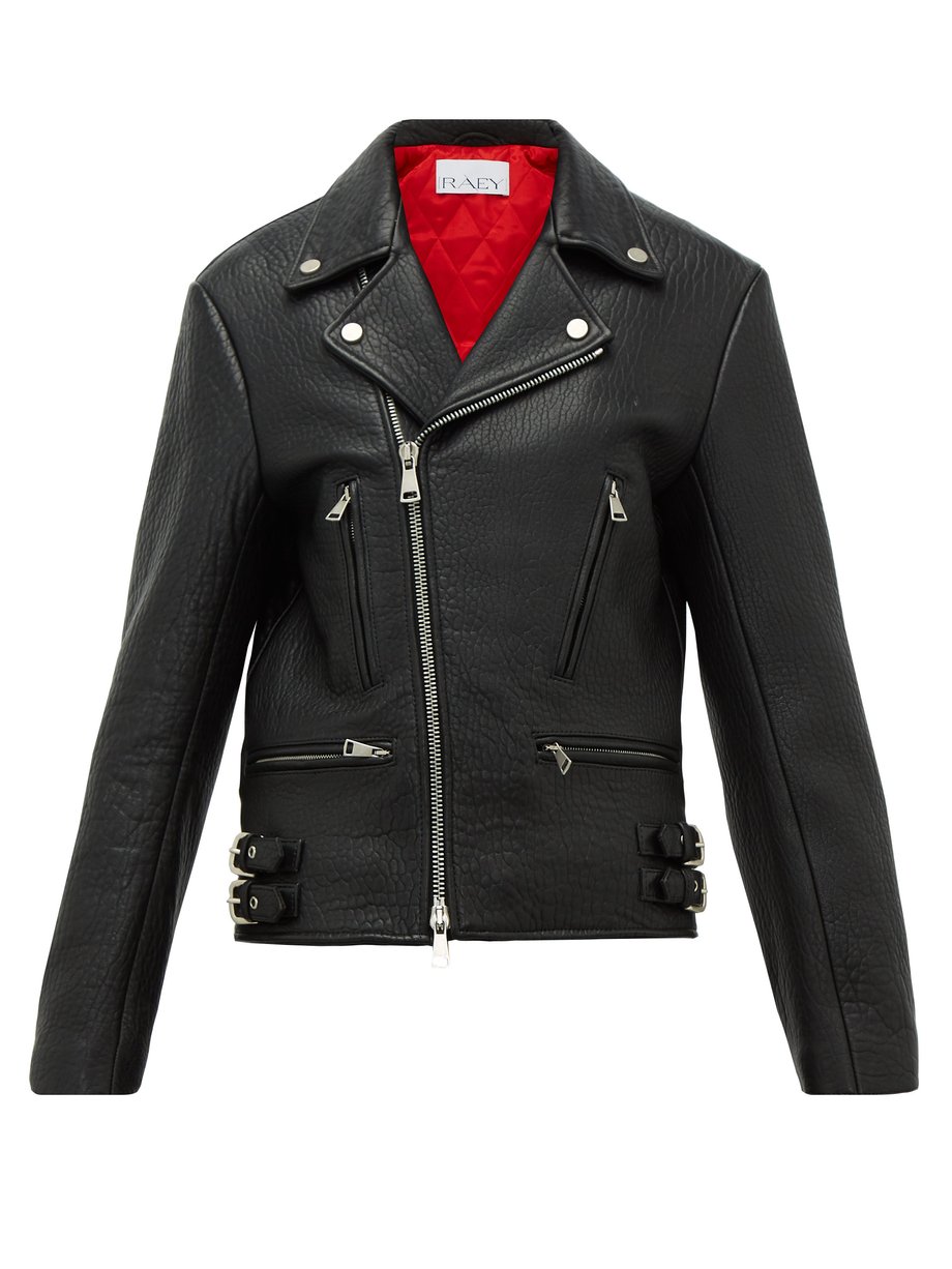 Belted Leather Biker Jacket Womens MATCHESFASHION Women Clothing Jackets Leather Jackets Black 