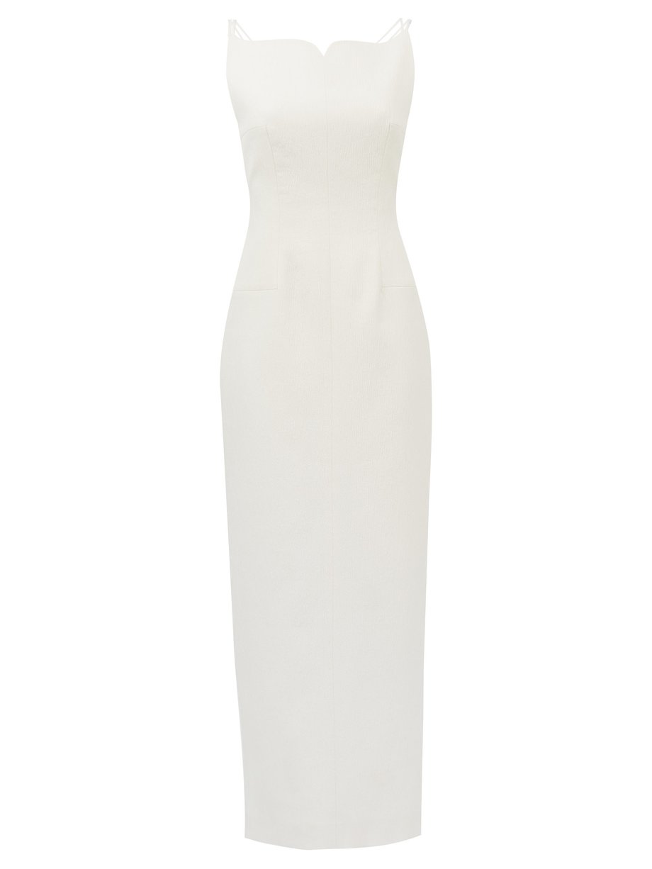 White Briony sweetheart-neck cloqué maxi dress | Emilia Wickstead ...