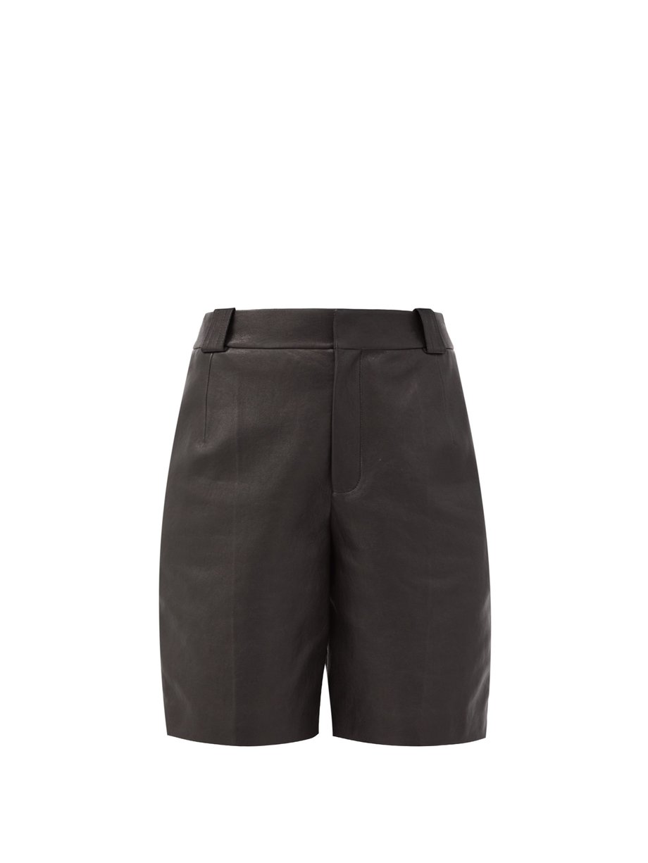 Black Leather Bermuda shorts | Saint Laurent | MATCHESFASHION UK