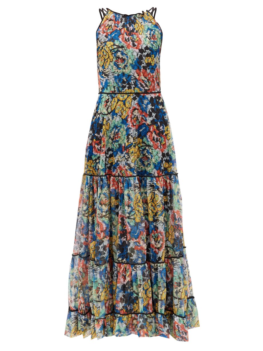 Blue Banded-hem floral maxi dress | Missoni | MATCHESFASHION US