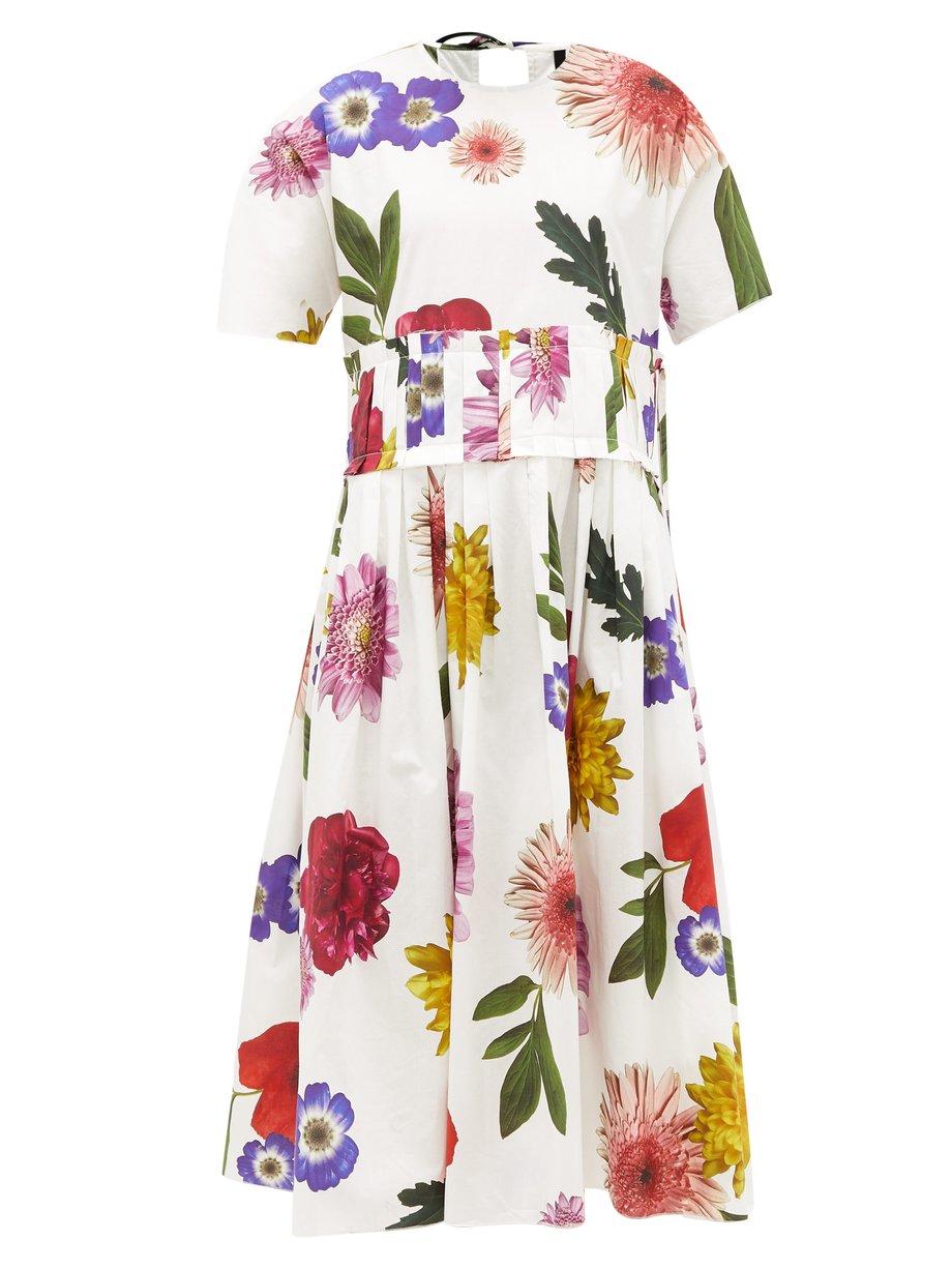 Sara Lanzi Print Floral-print cotton-poplin midi dress | 매치스패션, 모던 럭셔리 ...