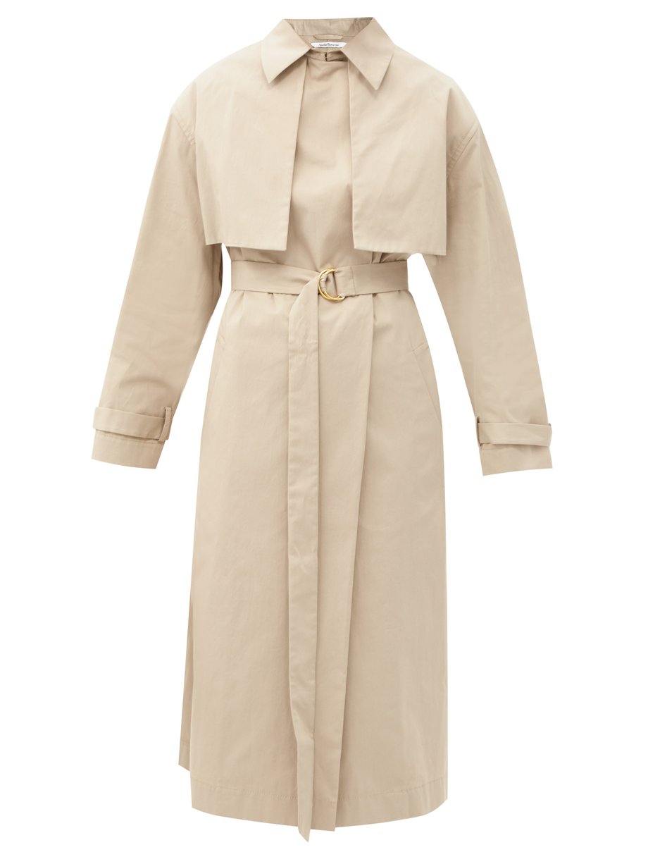 Neutral Organic cotton-blend trench coat | Another Tomorrow ...