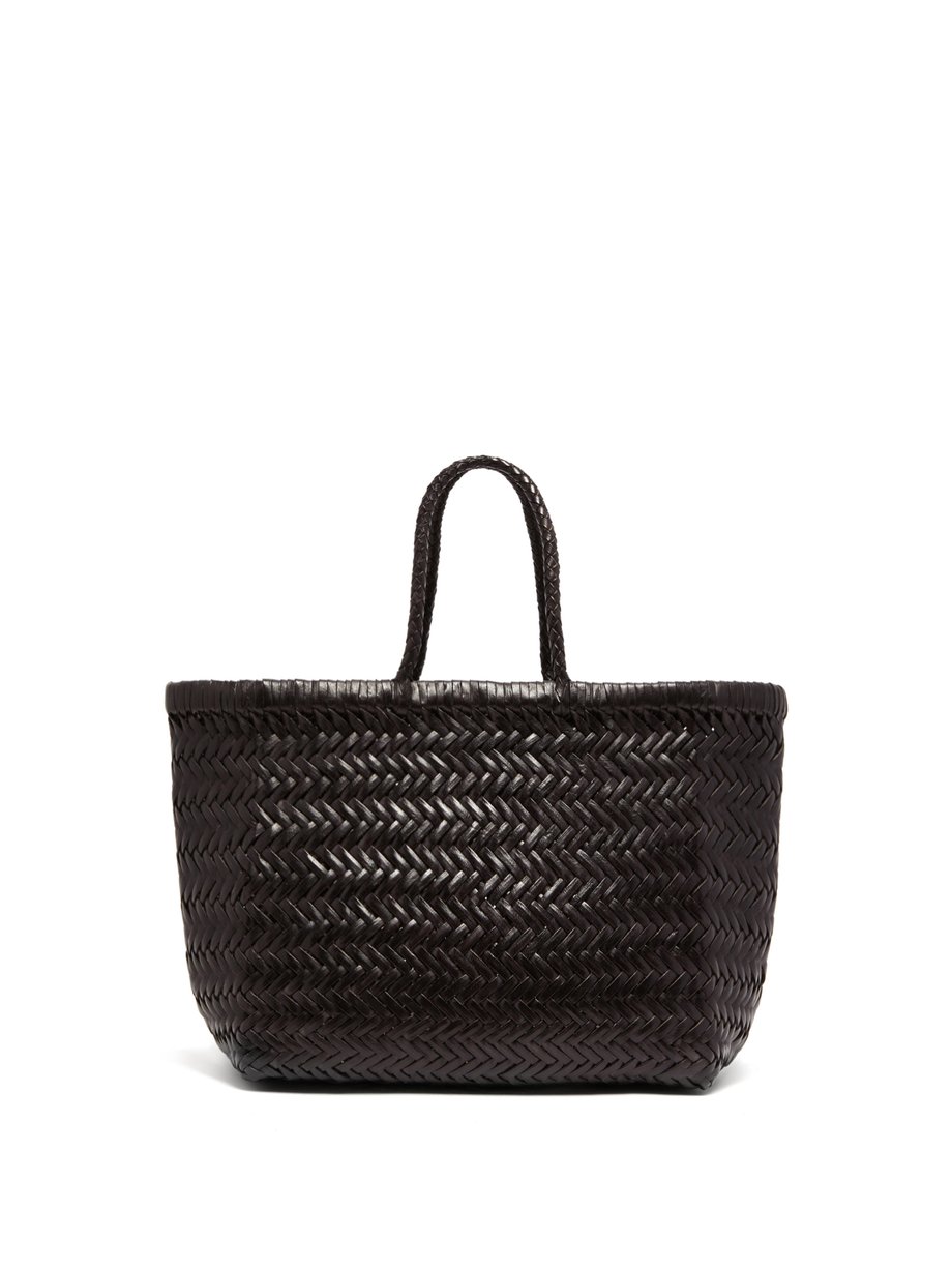 Black Triple Jump small woven-leather basket bag | Dragon Diffusion ...