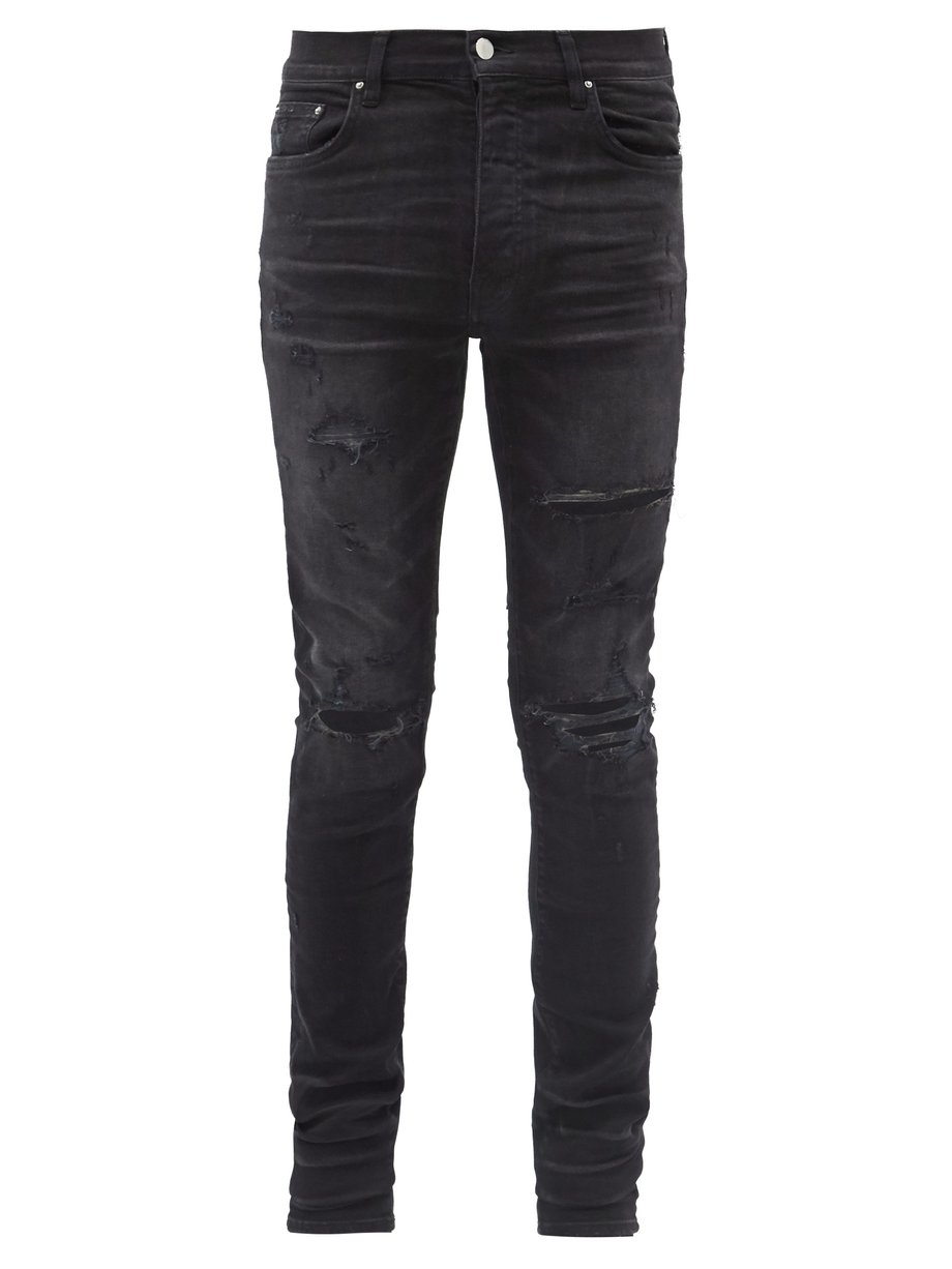 Thrasher Plus distressed slim-leg jeans Black Amiri | MATCHESFASHION FR