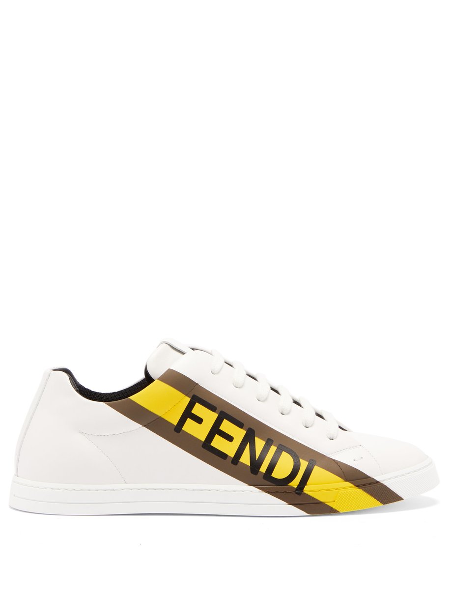 Fendi Fendi Logo-print leather trainers 